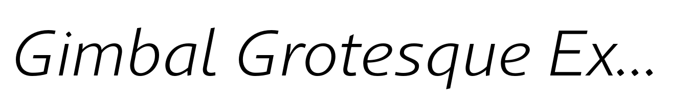 Gimbal Grotesque Extended Book Italic